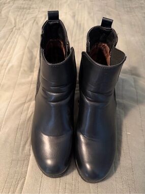 Black Women's Ankle Booties - Smooth Slip-On Chelsea Style